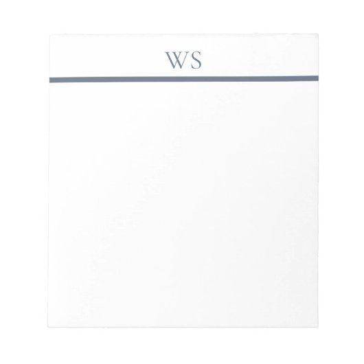 Blauw Staaf Monogram Persoonlijk Notitieblok (Voorkant)