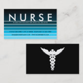 blauw staal NURSE Visitekaartje (Voorkant / Achterkant)