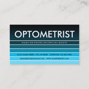 blauw staal OPTOMETRIST Visitekaartje