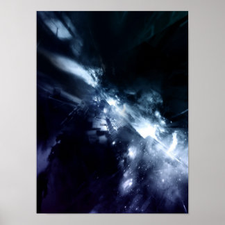 blauw staal poster