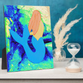 blauw-staartvormig design fotoplaat (Zijkant)