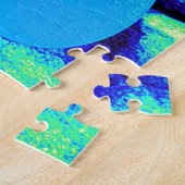 blauw-staartvormig design legpuzzel (Zijkant)
