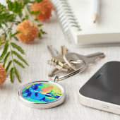 blauw-staartvormig design sleutelhanger (Zijkant)