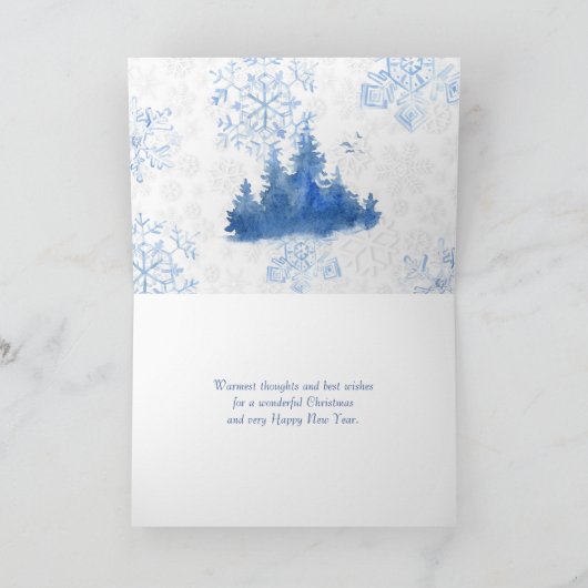  blauw-stadsmonkerst feestdagen kaart (Binnen)