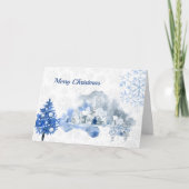  blauw-stadsmonkerst feestdagen kaart (Voorkant)