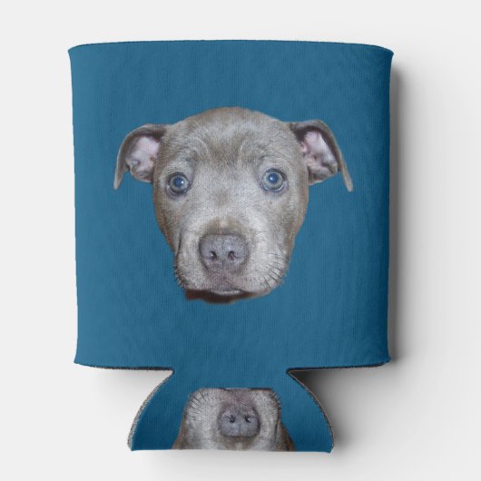 Blauw Staffordshire Bull Terrier gezicht, blauw Blikjeskoeler (Achterkant)