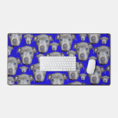 Blauw Staffy Puppy Gezichten, Bureaumat (Keyboard & Muis)