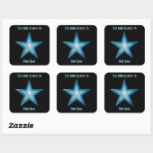 Blauw Star-boekplate sticker zwart (Vel)