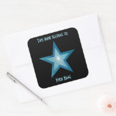 Blauw Star-boekplate sticker zwart (Envelop)