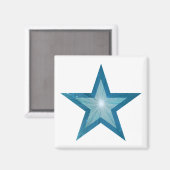 Blauw Star friet magneet wit (Voorkant / Achterkant)