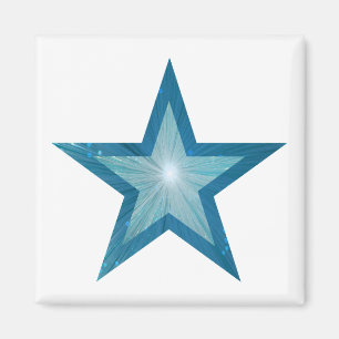 Blauw Star friet magneet wit