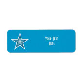 Blauw Star 'Jouw tekst'-label Etiket (Voorkant)