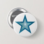 Blauw Star-knop wit Ronde Button 5,7 Cm (Voorkant /achterkant)