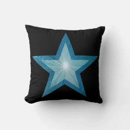 Blauw Star-logo met kussen, zwart Kussen