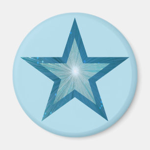 Blauw Star-magnetje rond bleek blauw Magneet