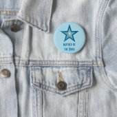 Blauw Star 'Moeder van de Bride'-knop blauw Ronde Button 5,7 Cm (In situ)