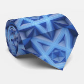 Blauw Star-ontwerp Stropdas (Opgerold)