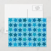 Blauw Star-patroon Briefkaart (Voorkant / Achterkant)