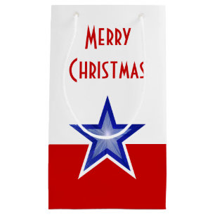 Blauw Star Red-print Merry kerst klein Cadeauzakje