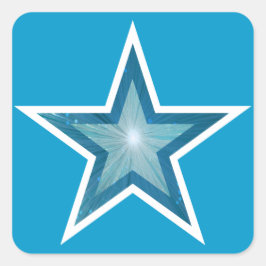 Blauw Star-sticker blauw Vierkante Sticker