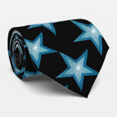 Blauw Star-stropdas zwart Stropdas (Opgerold)