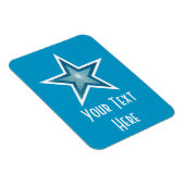 Blauw Star 'Text' flexibele magneet verticaal blau (Rechterzijde)