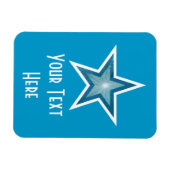 Blauw Star 'Text' flexibele magneet verticaal blau (Horizontaal)