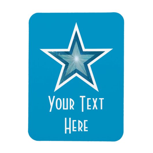 Blauw Star 'Text' flexibele magneet verticaal blau (Verticaal)