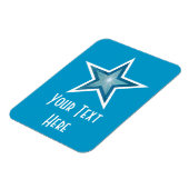 Blauw Star 'Text' flexibele magneet verticaal blau (Linkerzijde)