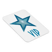 Blauw Star 'VIP' flexibele magneet wit (Rechterzijde)