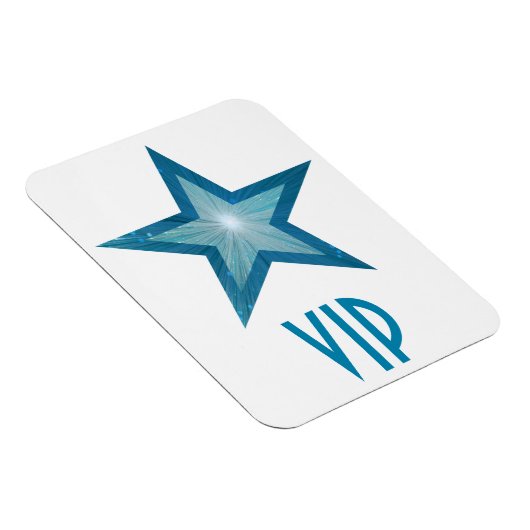 Blauw Star 'VIP' flexibele magneet wit (Rechterzijde)