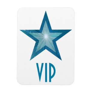 Blauw Star 'VIP' flexibele magneet wit