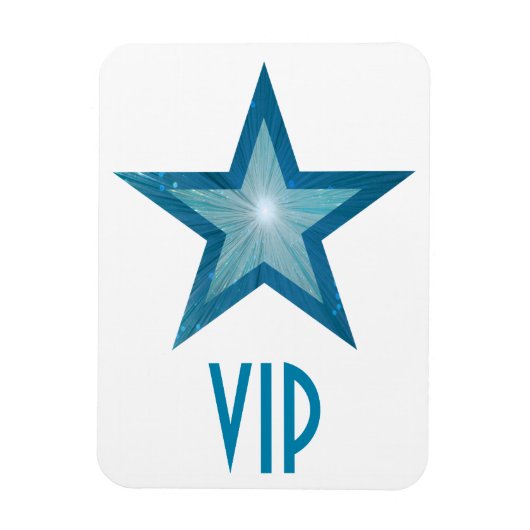 Blauw Star 'VIP' flexibele magneet wit (Verticaal)