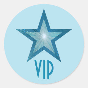 Blauw Star VIP-ronde sticker bleek blauw