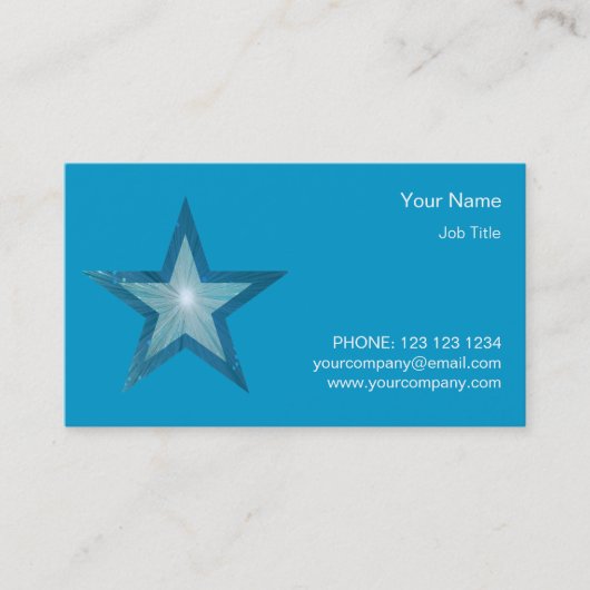 Blauw Star visitekaartje blauw (Voorkant)