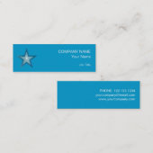 Blauw-Star-visitekaartje sjabloon skinny blue Mini Visitekaartje (Voorkant / Achterkant)