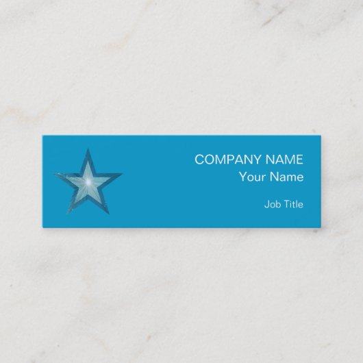Blauw-Star-visitekaartje sjabloon skinny blue Mini Visitekaartje (Voorkant)