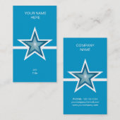Blauw Star White line visitekaartje blauw verticaa (Voorkant / Achterkant)
