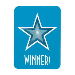 Blauw Star 'Winner' flexibele magneet blauw