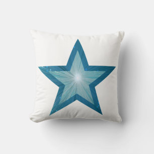 Blauw Star-wit met kussen in vierkant blauw