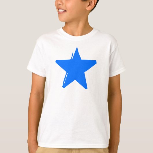 blauw STAR wit T-shirt (Voorkant)