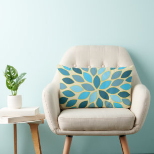 Blauw Starburst Modern Flower Pattern Design Pillo Kussen