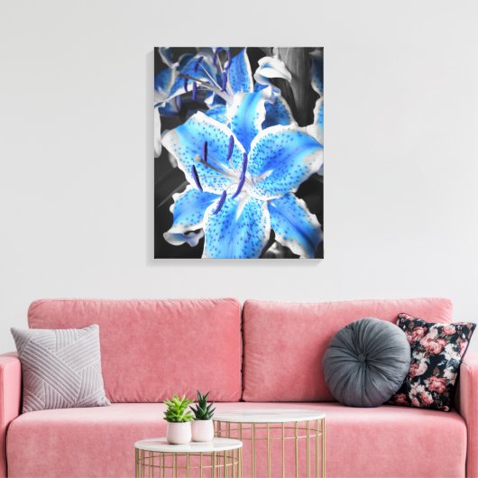 Blauw Stargazer verpakt Canvas (Insitu (Woonkamer))