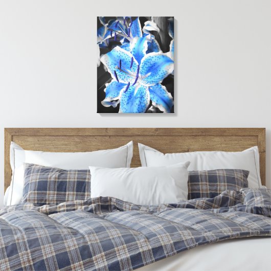 Blauw Stargazer verpakt Canvas Afdruk (Insitu (Slaapkamer))