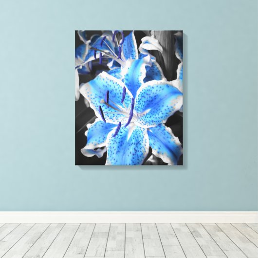 Blauw Stargazer verpakt Canvas Afdruk (Insitu (Houten vloer))