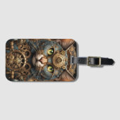 blauw steampunk cat AI art Bagagelabel (Voorkant (horizontaal))