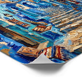 Blauw Steeg Poster Luxe Abstracte Olie Schildering (Hoek)