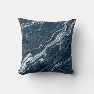 Blauw Steen Marmer Moderne Luxe Esthetiek Kussen