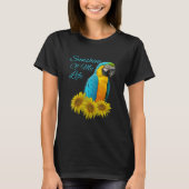 Blauw &stempel; Gold Macaw Parrot Sunshine Sunflow T-shirt (Voorkant)