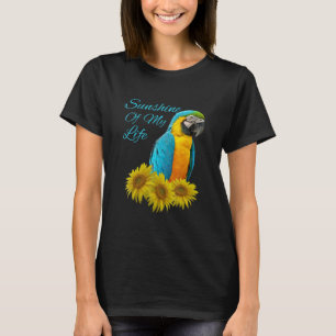 Blauw &stempel; Gold Macaw Parrot Sunshine Sunflow T-shirt